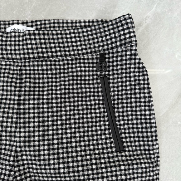 Women’s Calvin Klein Checkered Elastic Stretch Work Career Business Pants Size 8 - Picture 3 of 15